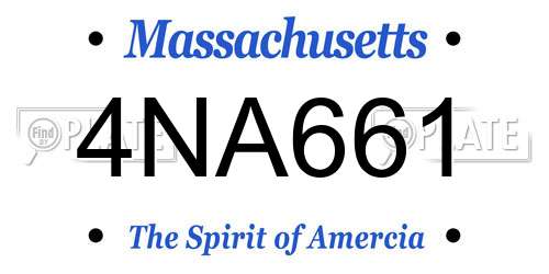 4NA661 Massachusetts License Plate