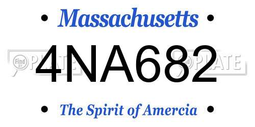 4NA682 Massachusetts License Plate