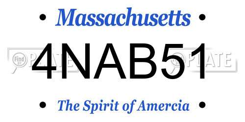 4NAB51 Massachusetts License Plate