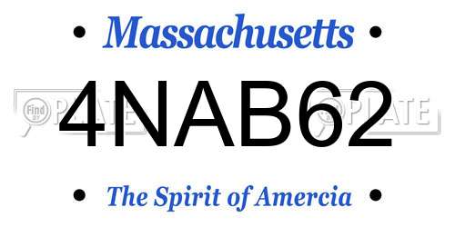 4NAB62 Massachusetts License Plate