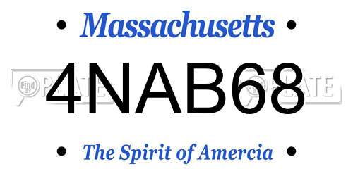 4NAB68 Massachusetts License Plate