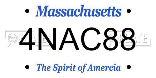 4NAC88 Massachusetts License Plate