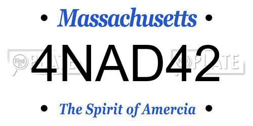 4NAD42 Massachusetts License Plate
