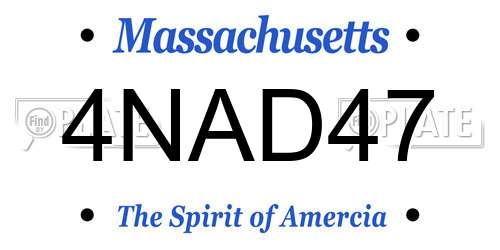 4NAD47 Massachusetts License Plate