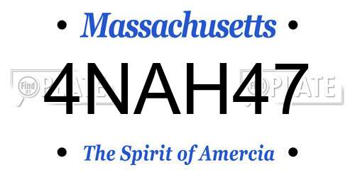 4NAH47 Massachusetts License Plate