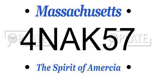 4NAK57 Massachusetts License Plate