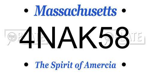 4NAK58 Massachusetts License Plate