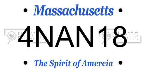 4NAN18 Massachusetts License Plate