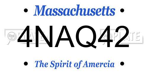 4NAQ42 Massachusetts License Plate