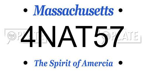 4NAT57 Massachusetts License Plate
