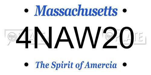 4NAW20 Massachusetts License Plate