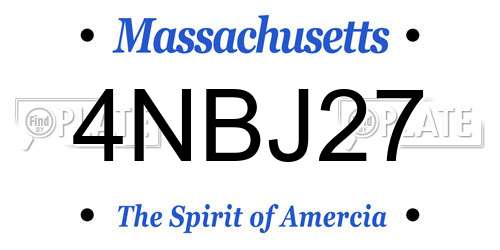 4NBJ27 Massachusetts License Plate