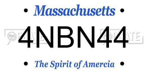 4NBN44 Massachusetts License Plate