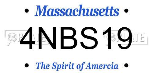 4NBS19 Massachusetts License Plate