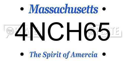 4NCH65 Massachusetts License Plate