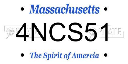 4NCS51 Massachusetts License Plate