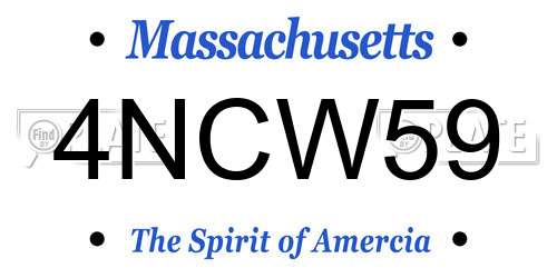 4NCW59 Massachusetts License Plate