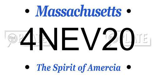 4NEV20 Massachusetts License Plate