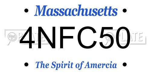 4NFC50 Massachusetts License Plate