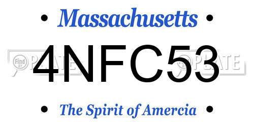 4NFC53 Massachusetts License Plate