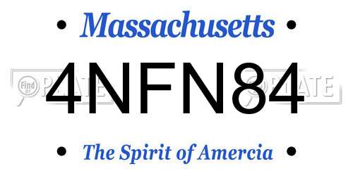4NFN84 Massachusetts License Plate