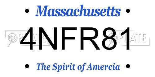 4NFR81 Massachusetts License Plate