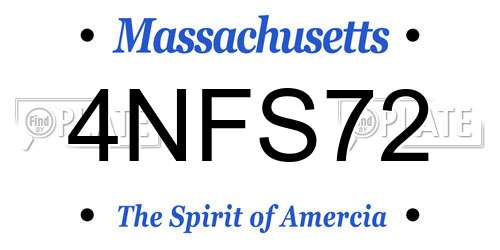 4NFS72 Massachusetts License Plate
