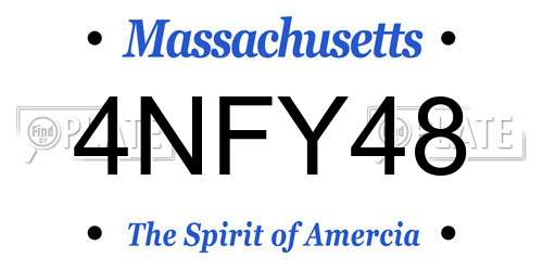 4NFY48 Massachusetts License Plate