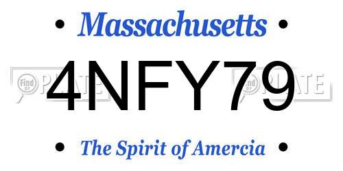 4NFY79 Massachusetts License Plate