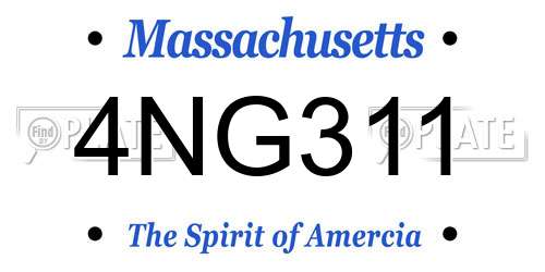 4NG311 Massachusetts License Plate