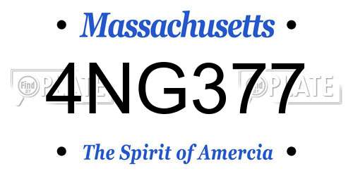 4NG377 Massachusetts License Plate