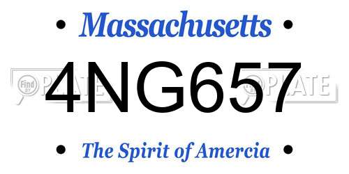 4NG657 Massachusetts License Plate