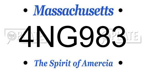 4NG983 Massachusetts License Plate