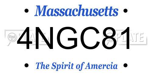 4NGC81 Massachusetts License Plate