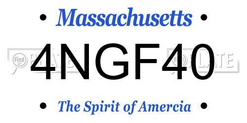 4NGF40 Massachusetts License Plate