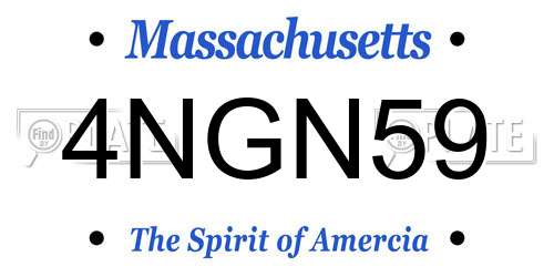 4NGN59 Massachusetts License Plate