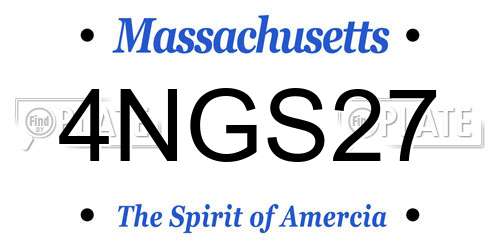 4NGS27 Massachusetts License Plate