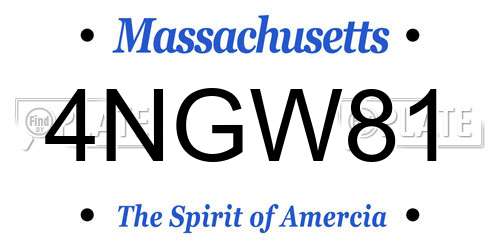4NGW81 Massachusetts License Plate