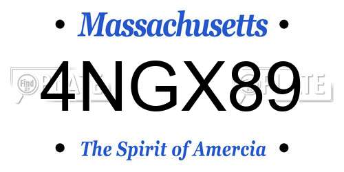 4NGX89 Massachusetts License Plate