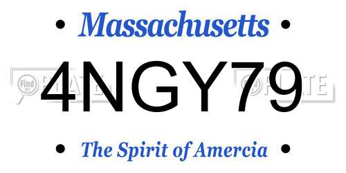 4NGY79 Massachusetts License Plate