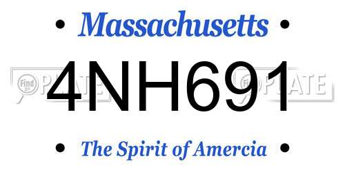 4NH691 Massachusetts License Plate