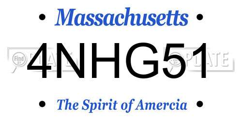 4NHG51 Massachusetts License Plate