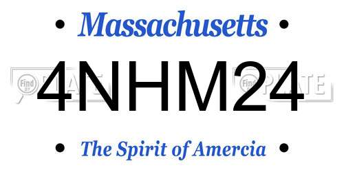 4NHM24 Massachusetts License Plate