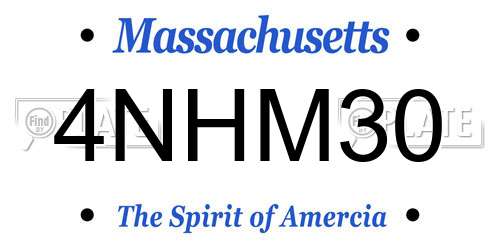 4NHM30 Massachusetts License Plate