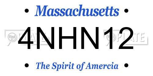 4NHN12 Massachusetts License Plate