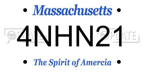 4NHN21 Massachusetts License Plate