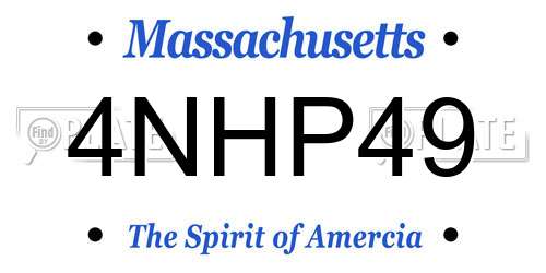4NHP49 Massachusetts License Plate