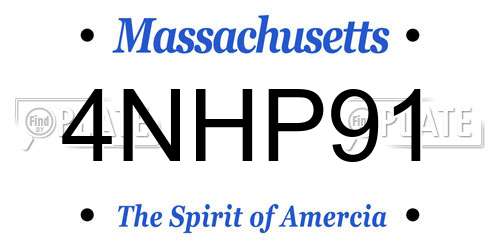 4NHP91 Massachusetts License Plate