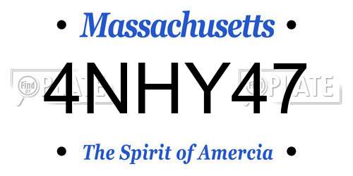4NHY47 Massachusetts License Plate