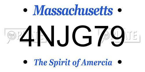 4NJG79 Massachusetts License Plate